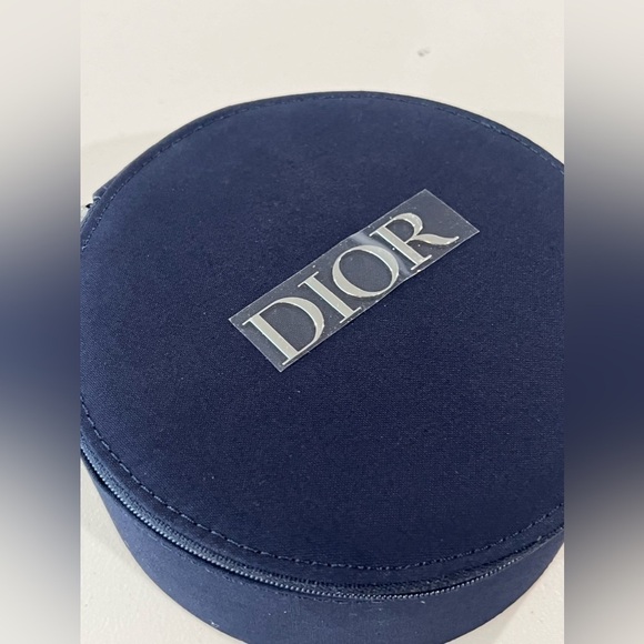 Brand New DIOR Vanity Pouch Makeup Zip Case Mirror Navy Travel NEW - Picture 2 of 11